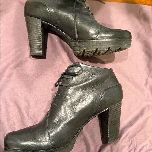 Paul Green Black Women's Lace-Up Ankle Boots Sz 5.5 UK / 8 US - Picture 2 of 6